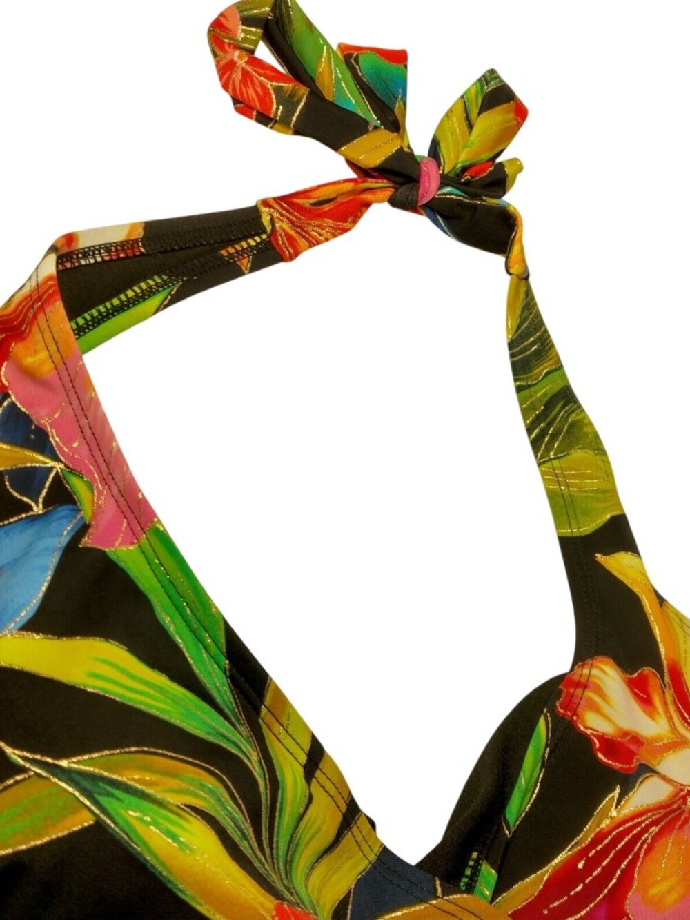Islander Vintage Swimsuit Size 16 Faux Wrap Tropical Floral Swim Swimming - Picture 9 of 16